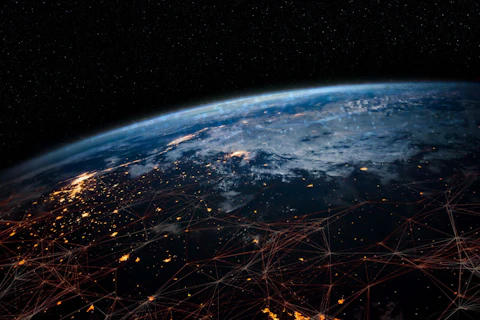 Planet earth globe view from space showing realistic earth surface and world map as in outer space point of view . Elements of this image furnished by NASA planet earth from space photos.